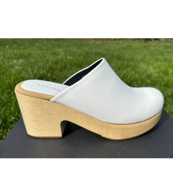 Rachel Comey Blaring Clog Nappa Leather White Natural Wood Size 8 NIB Clogs - Picture 4 of 16